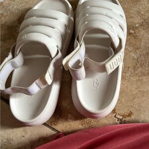 UGG White Slide Sandals